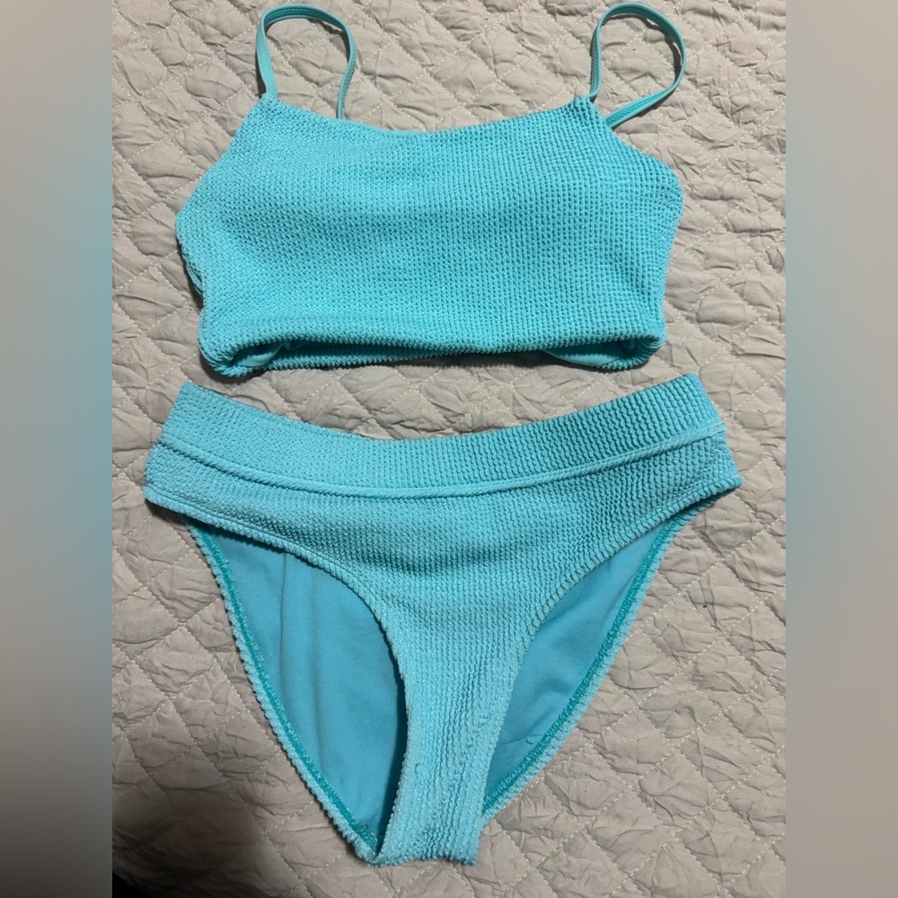Aqua Textured Bikini Set